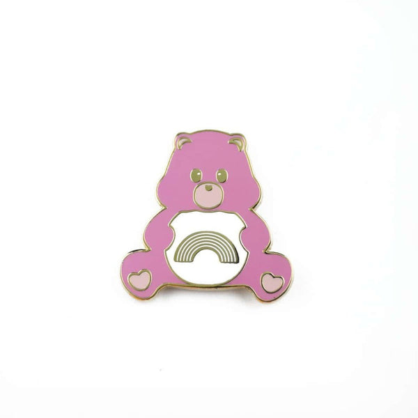 Anstecknadel Care Bear | Glücksbärchi rosa Regenbogen Pin
