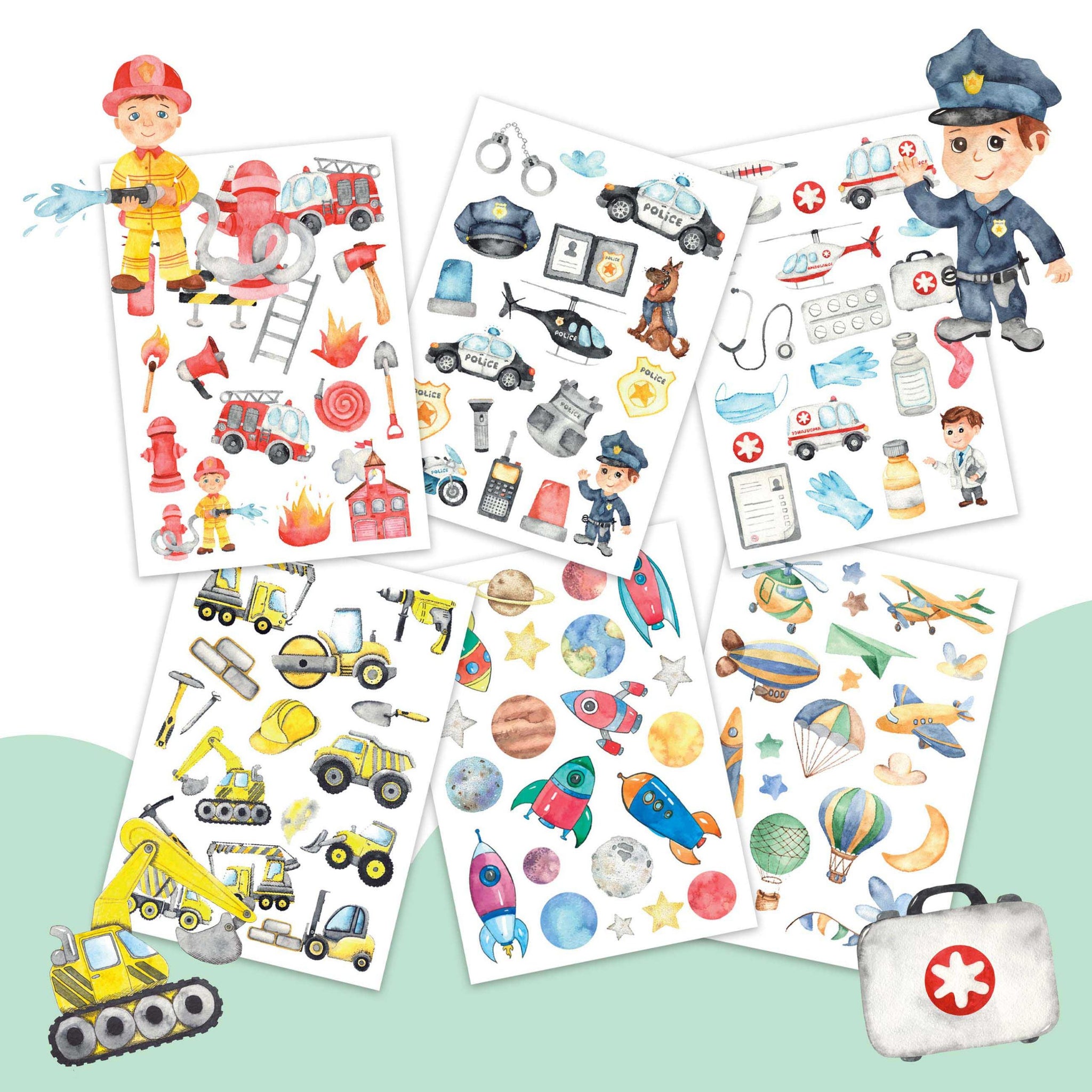 Temporary Tattoos - Berufe - Kindertattoo Set