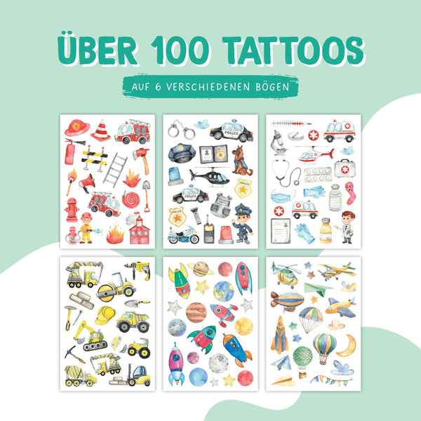 Temporary Tattoos - Berufe - Kindertattoo Set