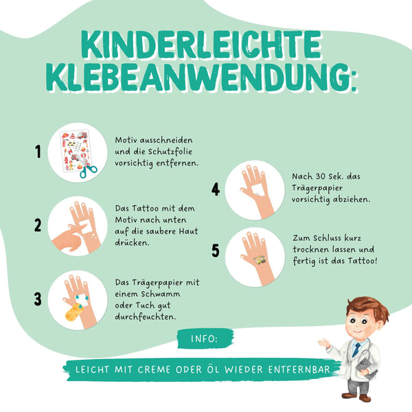 Temporary Tattoos - Berufe - Kindertattoo Set