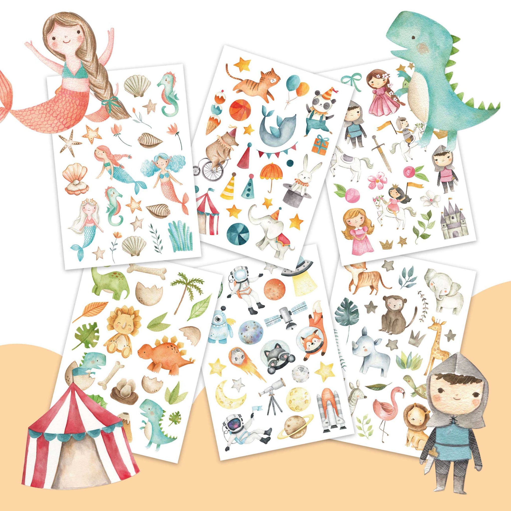 Temporary Tattoos - Bunter Mix - Kindertattoo Set