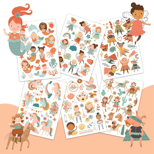 Temporary Tattoos - Fabelwesen und Helden - Kindertattoo Set