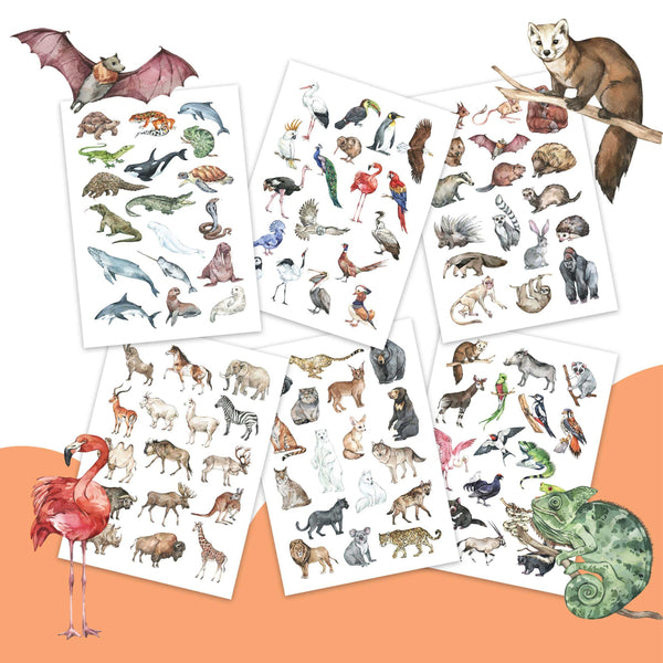 Temporary Tattoos - Tiere der Welt - Kindertattoo Set