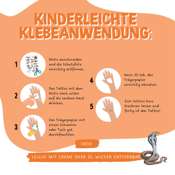 Temporary Tattoos - Tiere der Welt - Kindertattoo Set