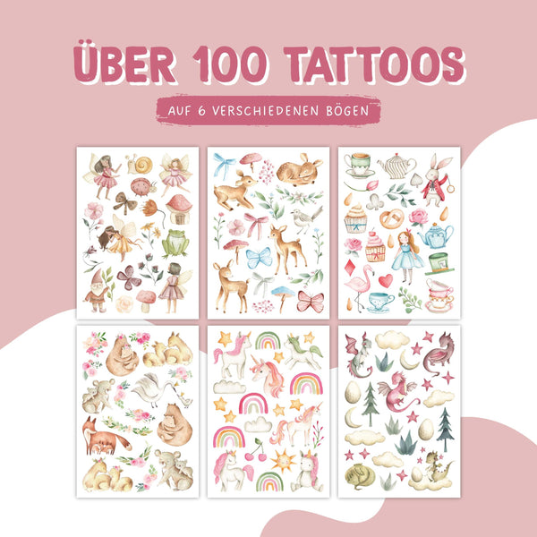 Temporary Tattoos - Fabelwesen und Märchen - Kindertattoo Set