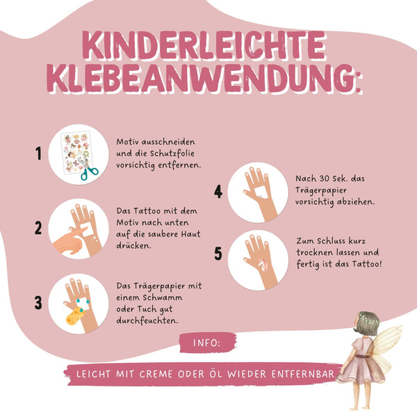 Temporary Tattoos - Fabelwesen und Märchen - Kindertattoo Set