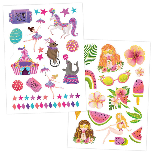 Temporary Tattoos - Metallic Einhorn & Regenbogen - Kindertattoo Set