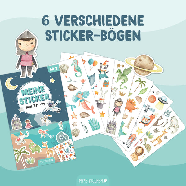 Stickerblock Bunter Mix