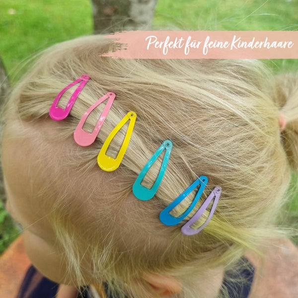 Regenbogen Haarspangen + Zopfgummi (200 Teile) Set klein