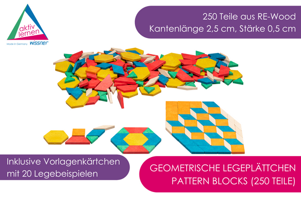 Geometrische Legeplättchen 250 Teile (Pattern Blocks)