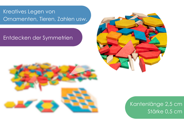 Geometrische Legeplättchen 250 Teile (Pattern Blocks)