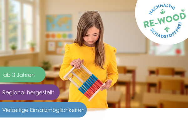 Rechenrahmen Abakus in 2 Farben rot-blau