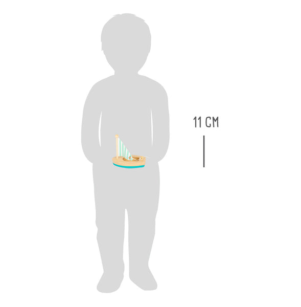 Wasserspielzeug Segelboote aus Holz und Stoff