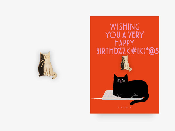 Pin / Birthday Cat rot