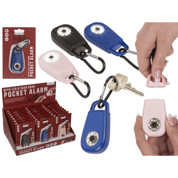 Taschenalarm mit LED & Karabinerhaken