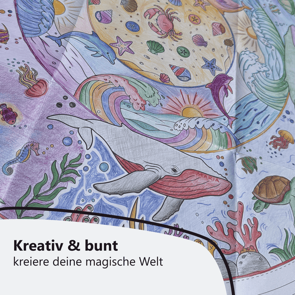 XXL Mandala Tiere | Ausmalposter Kinder | 3 Motive | Ø 65cm