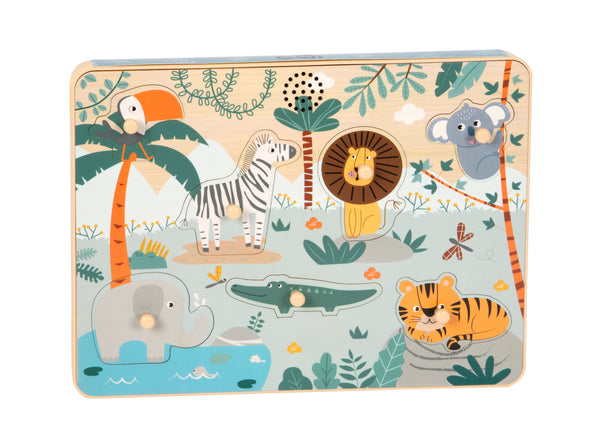 Setzpuzzle Tierlaute "Safari" | Kleinkindpuzzle Holz