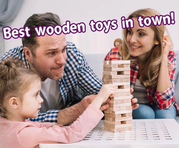 Wackelturm Holz, 48 Teile