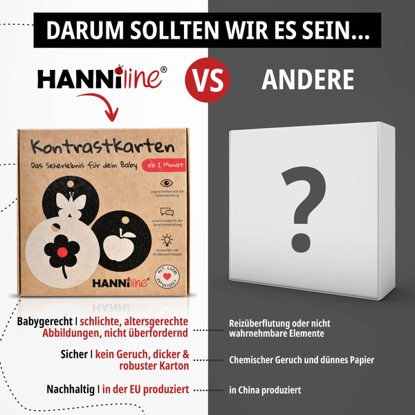 Kontrastkarten ab dem 1. Lebensmonat | Geburtsgeschenk für Babys