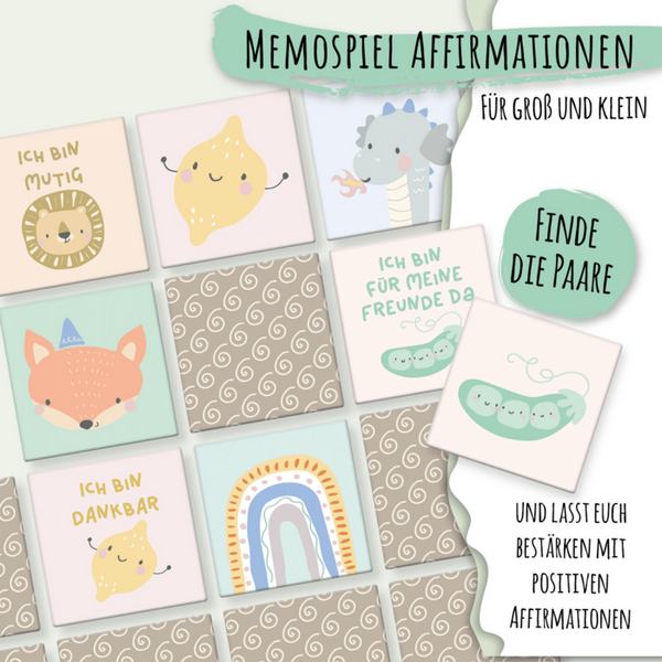 Affirmationskarten - Memospiel