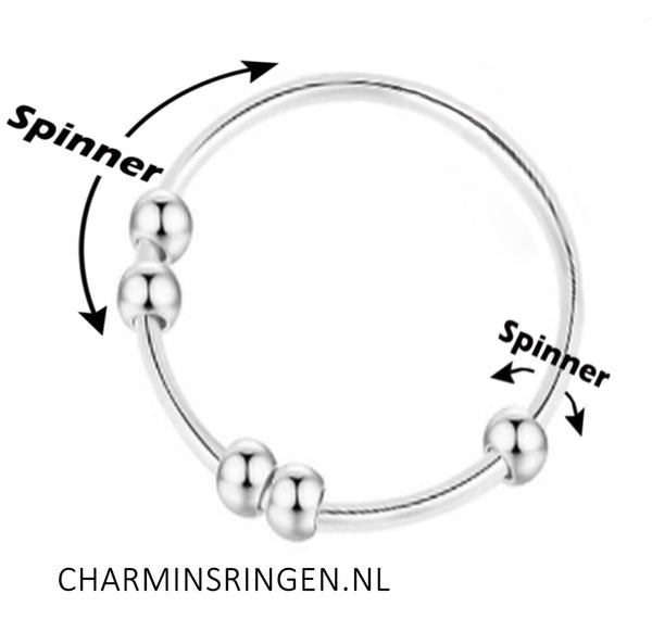 Klassischer Antistressring 5 Kugeln Stahl