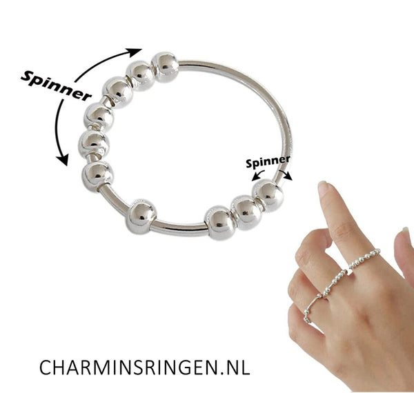 Klassischer Antistressring 10 Kugeln Stahl