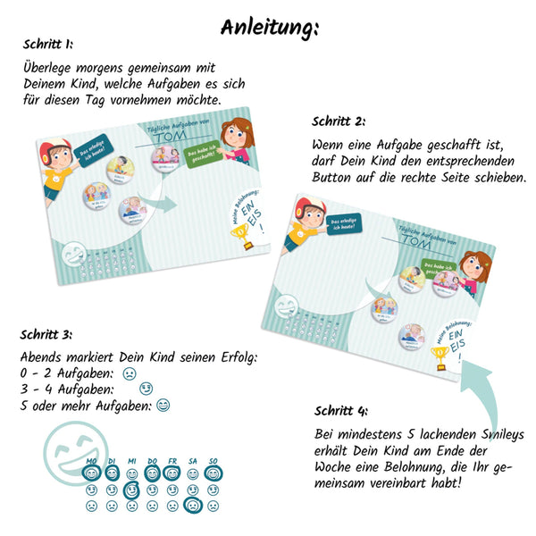 Motivations-Magnettafel - Basis-Set Tagesablauf