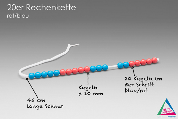 Rechenkette 20er rot/blau