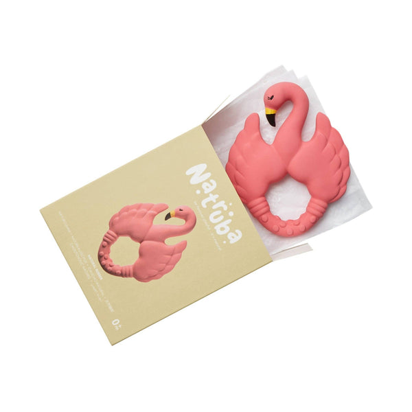 Beißring aus Naturkautschuk Flamingo - Pink