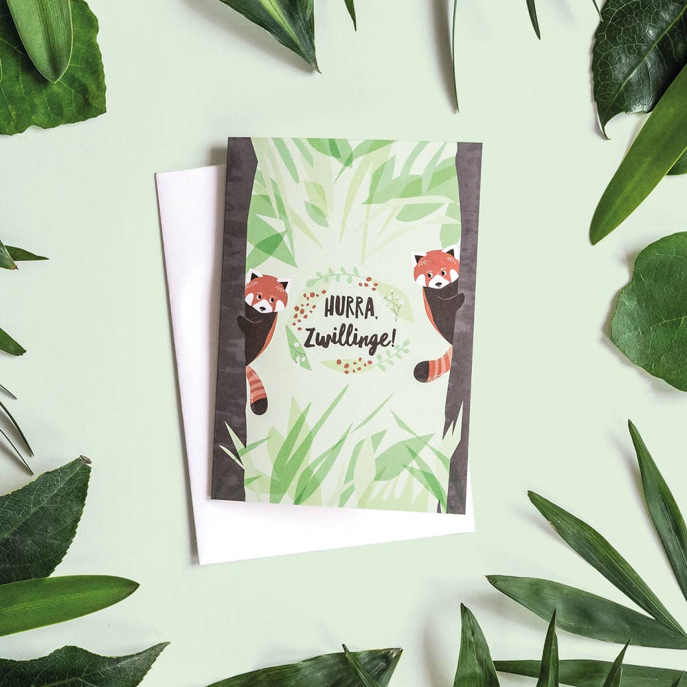 Grusskarte Hurra Zwillinge