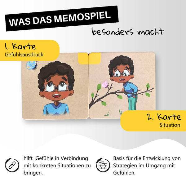 Emotionen-Memospiel (3-7 Jahre) | 30 gefühlvolle Karten