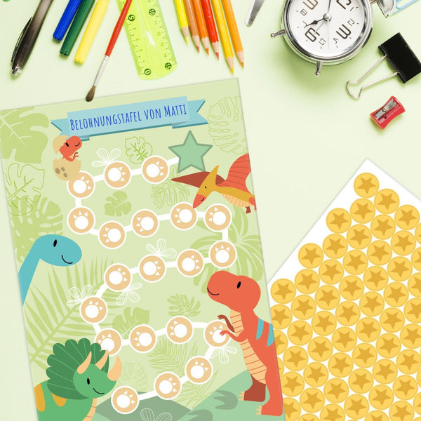 Belohnungstafeln für Kinder 10 Stück - Motiv Dino
