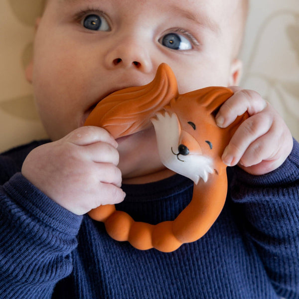 Beißring aus Naturkautschuk Fuchs - Orange