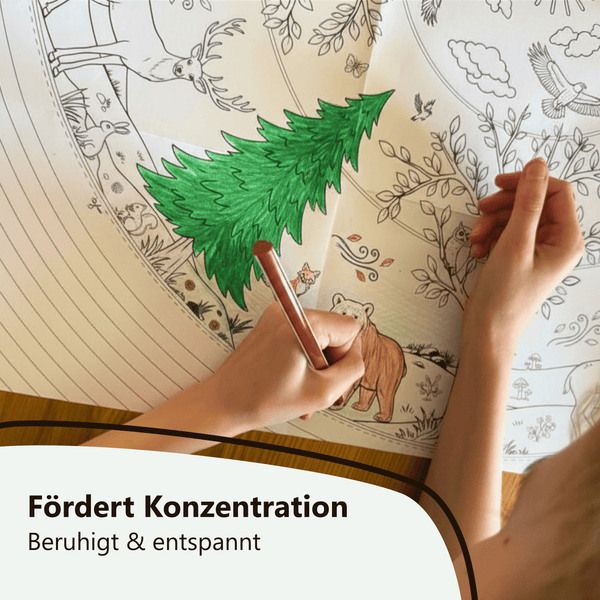 XXL Mandala Tiere | Ausmalposter Kinder | 3 Motive | Ø 65cm