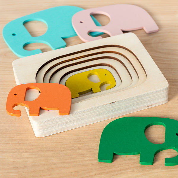 Elephant Wooden Puzzle | Schichtpuzzle Elefant