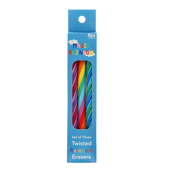 Gedrehter Regenbogen Radiergummi 3er-Set | Twisted rainbow erasers