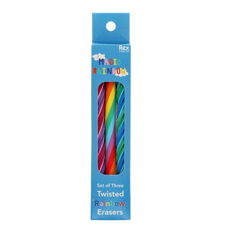 Gedrehter Regenbogen Radiergummi 3er-Set | Twisted rainbow erasers