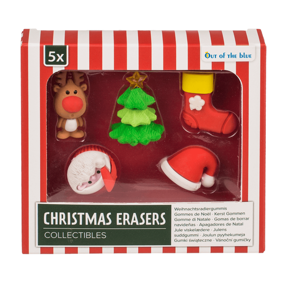 Weihnachtsradierer „Collectibles“, 5er-Set