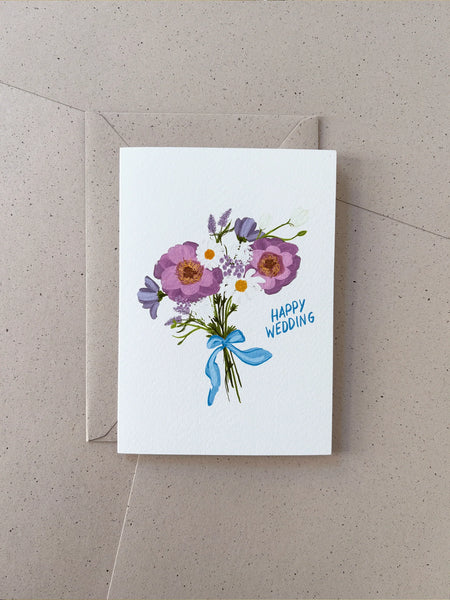 Grußkarte HAPPY WEDDING mit Kuvert