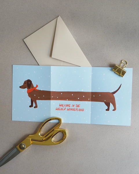 Grußkarte/Faltkarte *Walking in a Wiener Wonderland* mit Kuvert