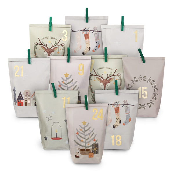 Adventskalender Papierbeutel Hygge