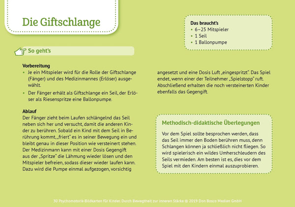 30 Psychomotorik-Bildkarten für Kinder | Durch Bewegtheit zur inneren Stärke