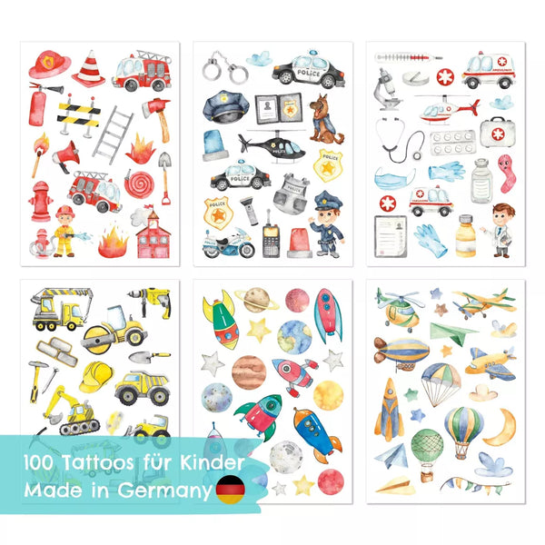 Temporary Tattoos - Berufe - Kindertattoo Set