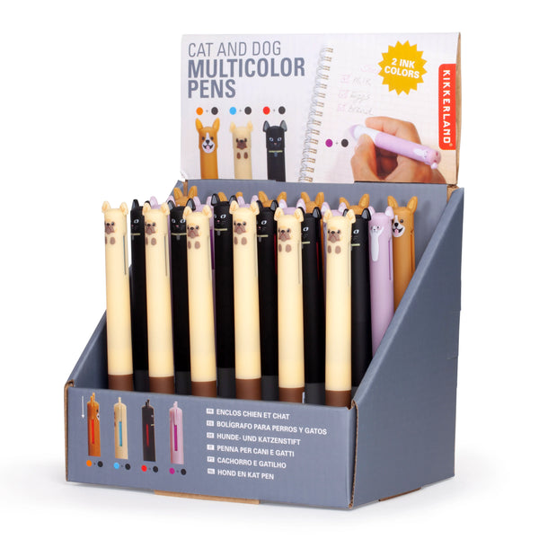 Dog and Cat Multicolor Pens | Hund und Katze zweifarbige Stifte