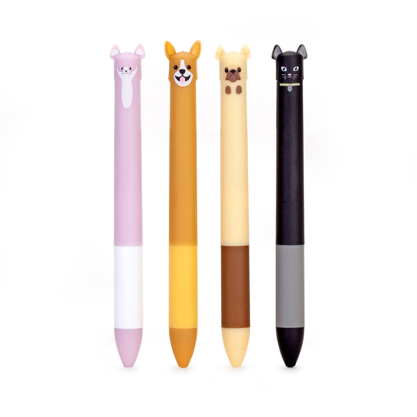 Dog and Cat Multicolor Pens | Hund und Katze zweifarbige Stifte
