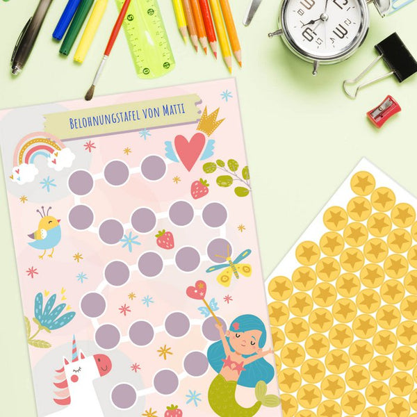 Belohnungstafeln für Kinder 10 Stück - Motiv Fantasie