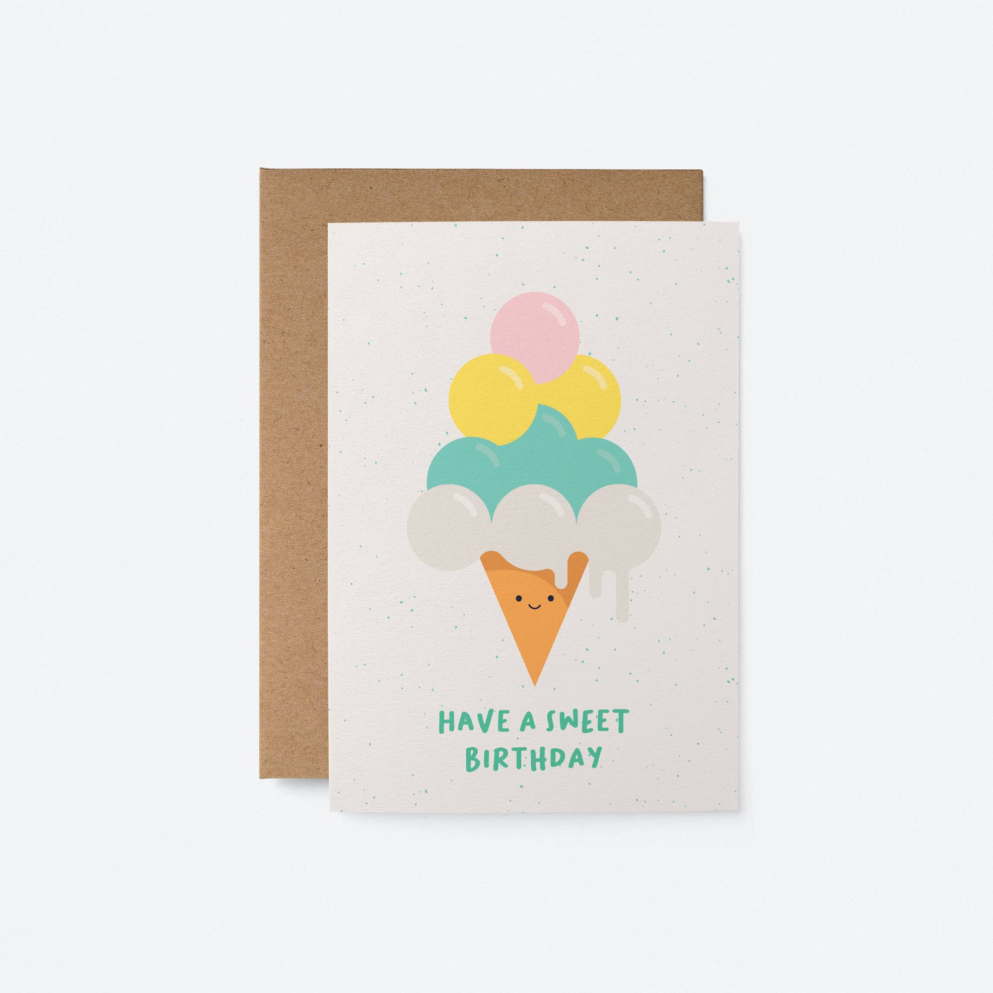 Have a sweet birthday — Grußkarte: Biologisch abbaubares Cello / Englisch