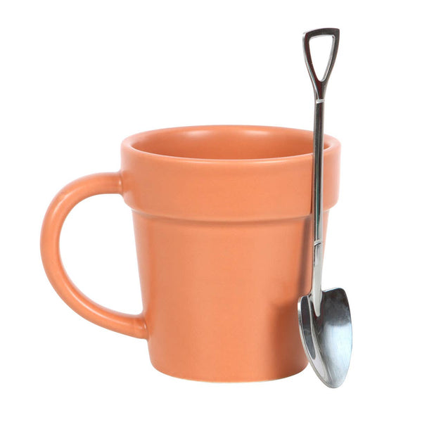 Keramikbecher Blumentopf mit Schaufellöffel