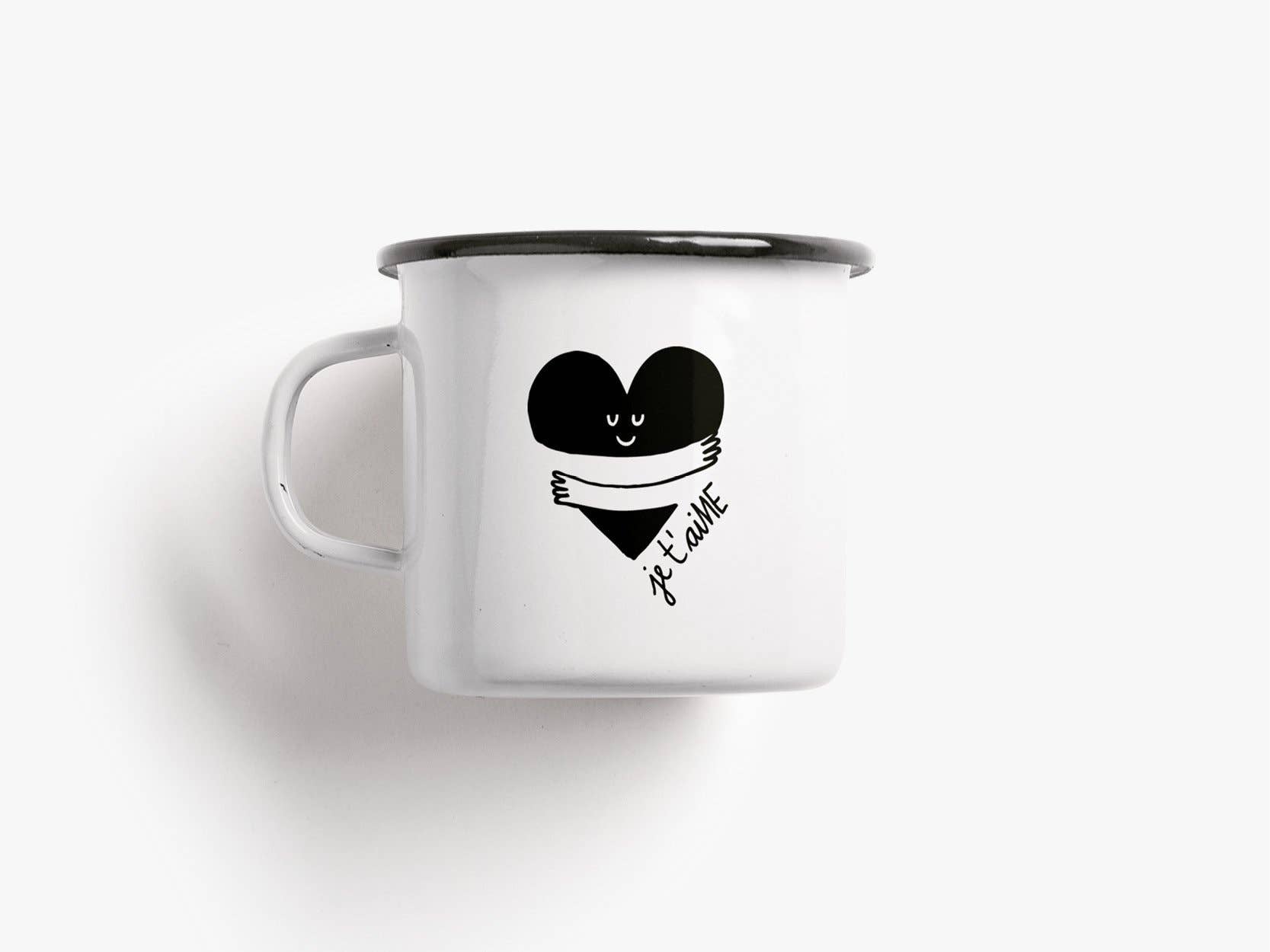 Tasse aus Emaille / Je t'aiME