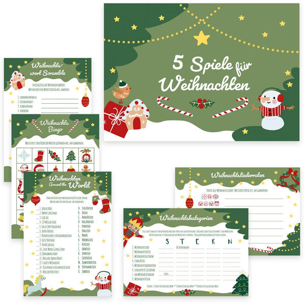 Weihnachtsspiele-Set Tannengrün